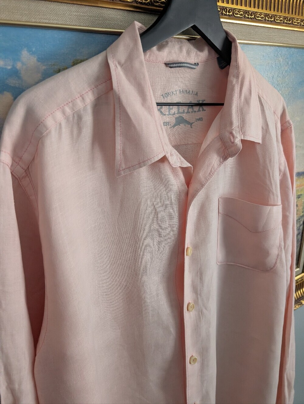 Tommy Bahama Light Pink Linen Shirt